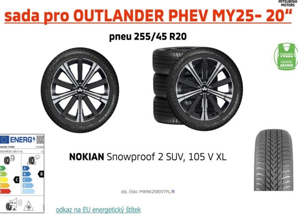 KOMPLETNÍ KOLA OUTLANDER - 255/45 R20 105V XL / NOKIAN Snowproof 2 SUV