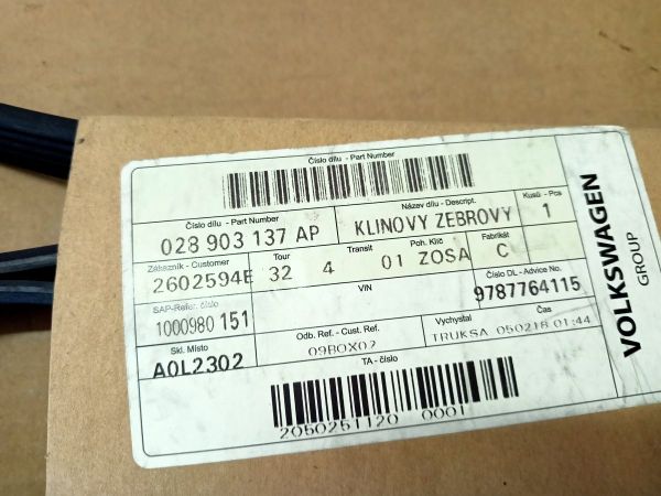 KLÍNOVÝ ŽEBROVÝ ŘEMEN EXP. 30.07.2020