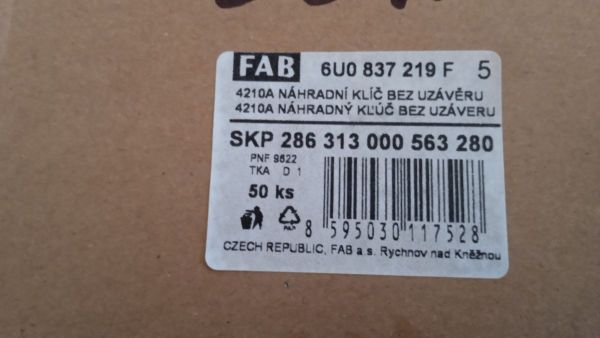 klíč Škoda Felicia po FL bez imobilizéru