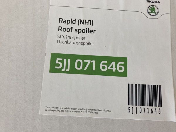 Spojler pro zadní víko ŠKODA RAPID SPACEBACK