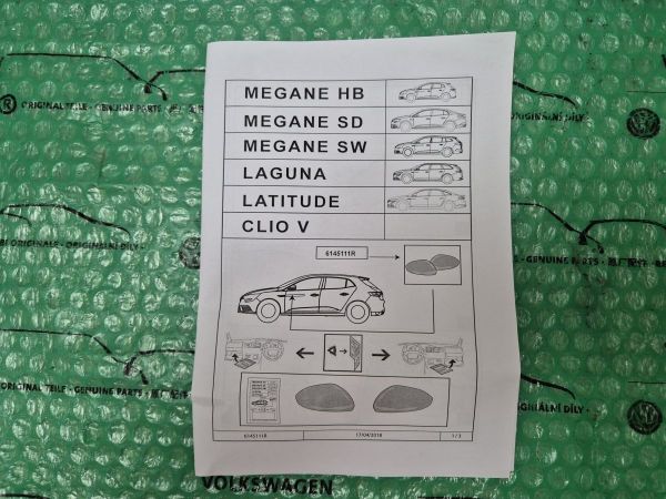 kryty vnějších zrcátek chromové Renault Megane IV , Clio V