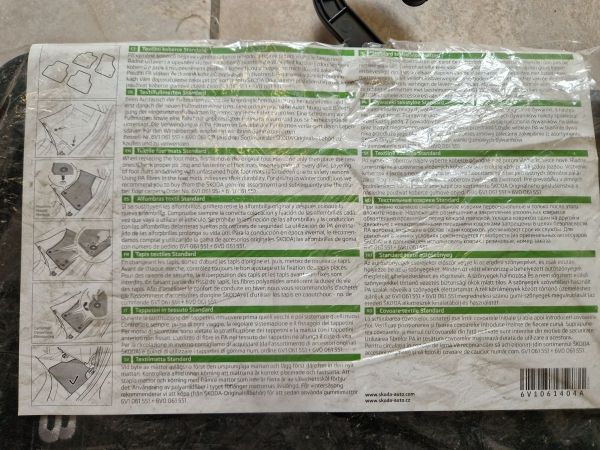 OE sada textilních koberců Standard ŠKODA Fabia III