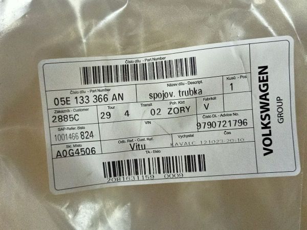 SPOJOVACÍ TRUBKA S AKF VENTILEM