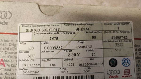 SPÍNAČ PRO STĚRAČE