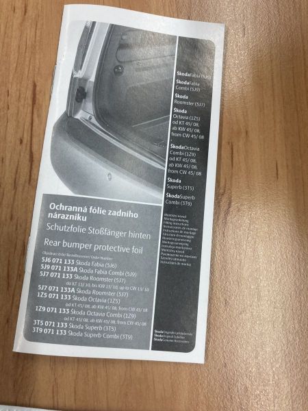 Ochranná fólie zadního nárazníku FABIA II COMBI - po expiraci