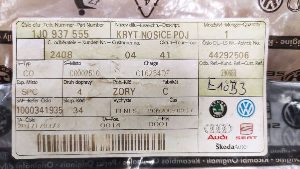 KRYT NOSIČE POJISTEK