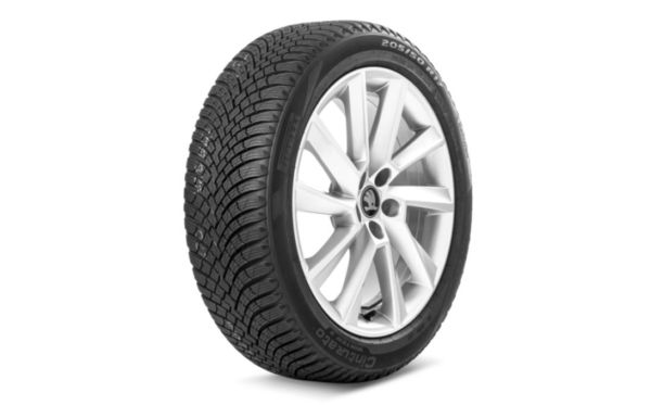 Škoda kompletní zimní kolo STRATOS 17" + Pirelli Cinturato Winter 3 205/50 R17 93V XL pro Scala levá strana